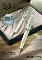 Kaiser Antique Ivory Rollerball Pen with Platinum Trim by Laban®...last one Kaiser Antique Ivory Rollerball Pen with Platinum Trim by Laban®...last one