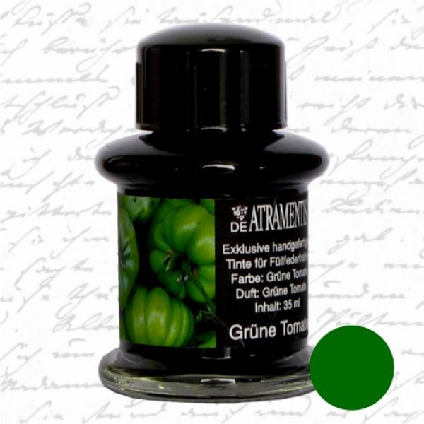 Green Tomato Scented/Green Tomato Premium Fountain Pen Bottled Ink by De Atramentis® 45 ml glass bottle