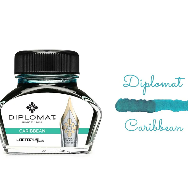 Diplomat® Caribbean Turquoise Fountain Pen Bottle Inks 30 ml [Octopus]