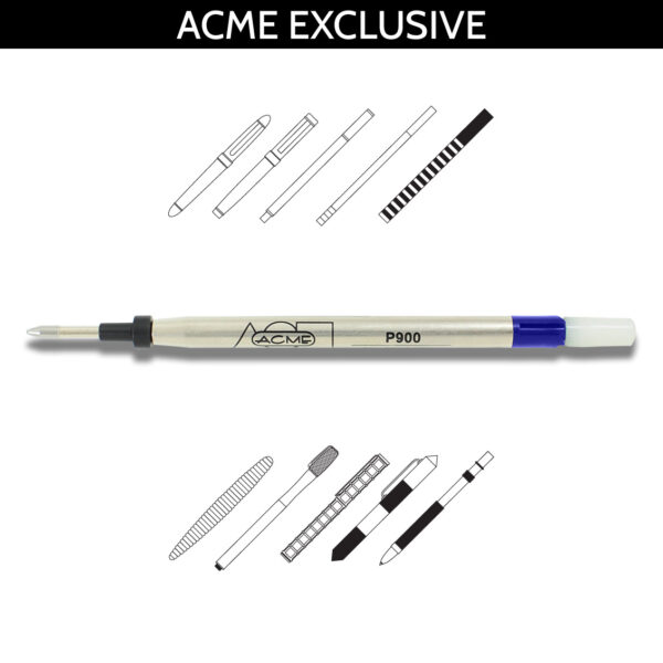 easyFlow 900 Blue Ballpoint Ink Refills fits Rollerball Pens from Acme Studio®with extender/adapter  TWO PACK