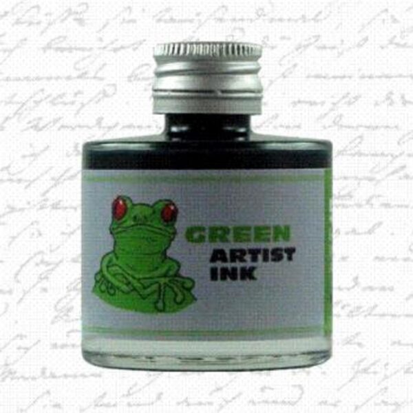 Artist Green Ink from De Atramentis® 50 ml glass bottle
