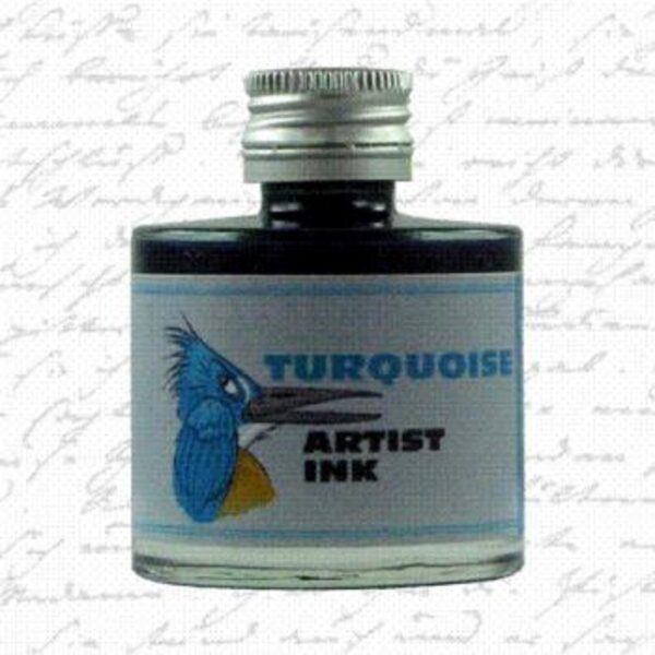 Artist Turquoise Ink from De Atramentis® 50 ml glass bottle