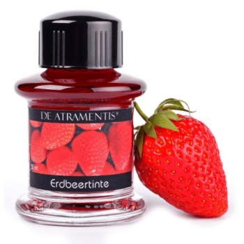 Strawberry Fruit Scented Premium Bottled Ink by De Atramentis® 45 ml glass bottle