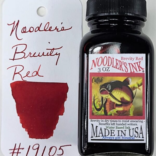 Brevity Red Fountain Pen Bottled Ink by Noodler's Ink® pka "Censor Red"