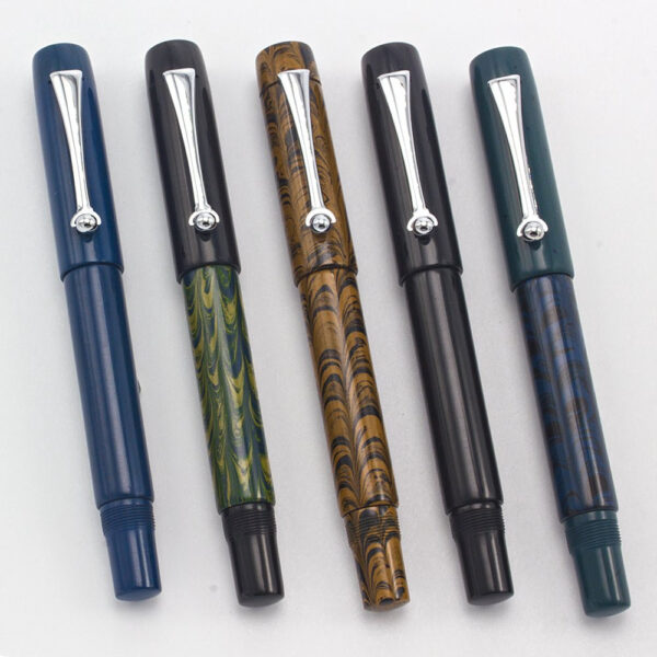 Milano Ebonite Steel Trim Fountain Pen Series by Osprey Pens®Nib Unit NOT INCLUDED