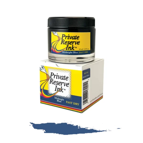 Fast Dry Midnight Blue Fountain Pen Bottled Ink 60 ml Private Reserve Ink from Yafa Brands®