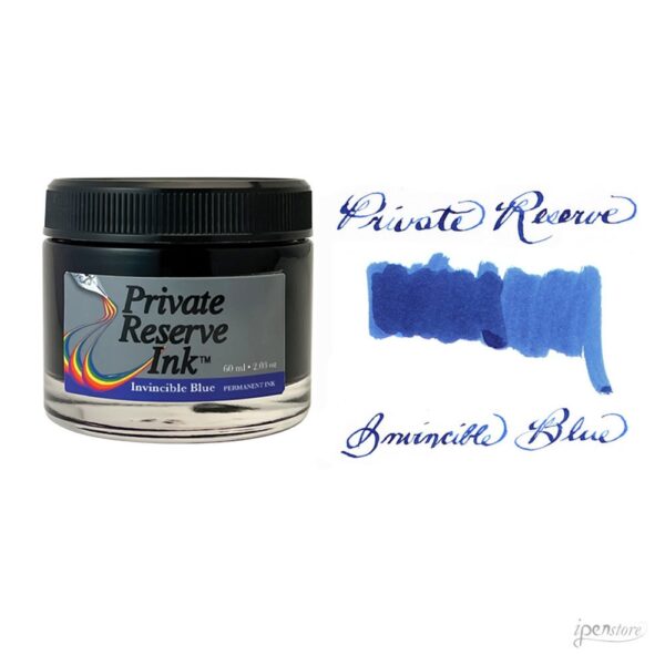 Invincible Blue Permanent Bottled Ink by Private Reerve Ink