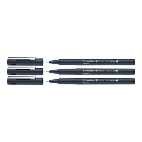 Schneider® Pictus Wallet 3X Black Fineliners [3 line sizes]