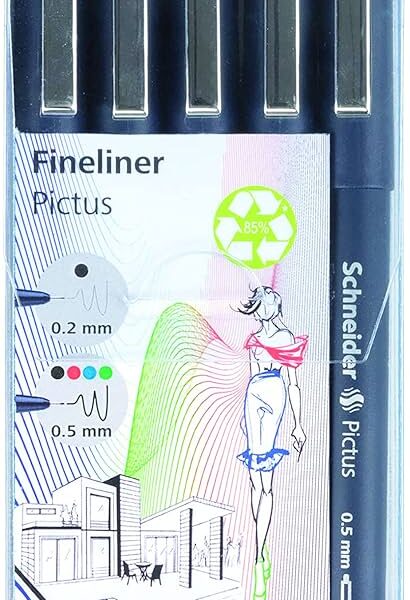 Schneider® Pictus Wallet 5X Fineliners [two line sizes; four colors]