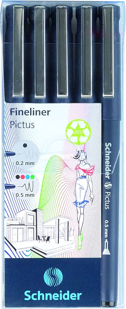 Schneider® Pictus Wallet 5X Fineliners [two line sizes; four colors]