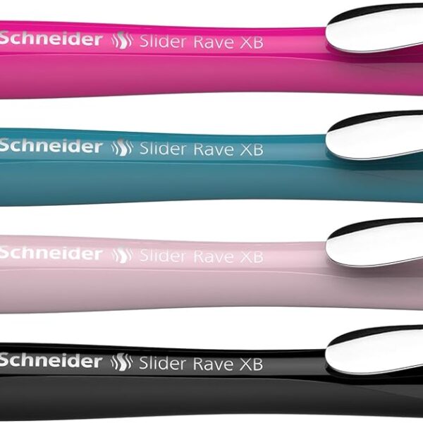 Slider Rave LE SE Powder Pink/Teal/Pearl/Black Ballpoint 4 Pack [blue ink] by Schneider