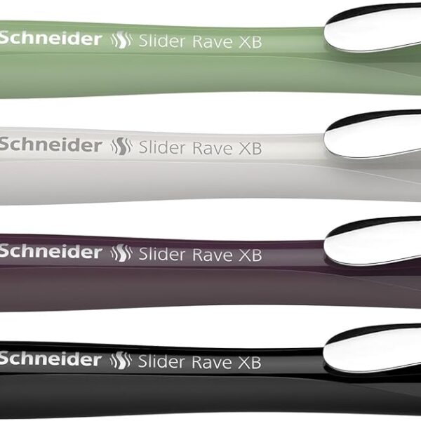 Slider Rave LE SE Organic Green/Silver Grey/Plum/Black Ballpoint 4 Pack [blue ink]  by Schneider