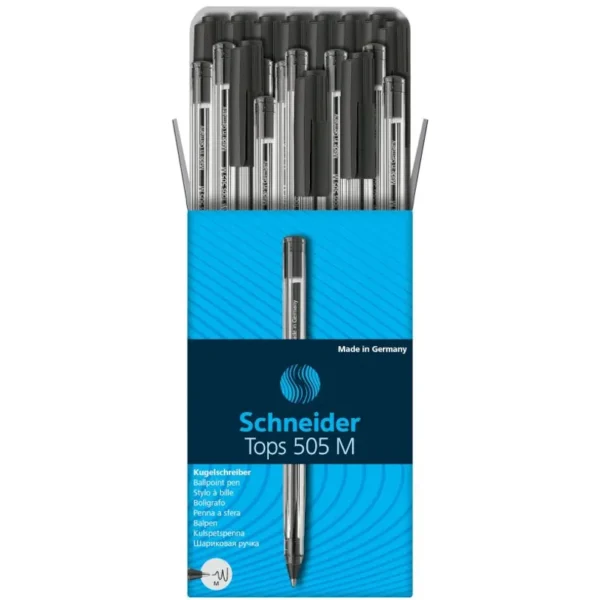 Schneider® TOPS 505 Black Ink Ballpoint Pens-box of 10