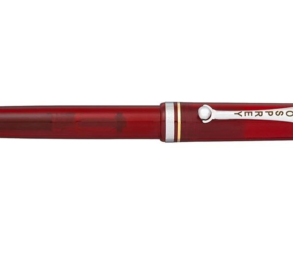 The Madison Fountain Pen Red Transparent/Steel Trim with Regular #6 Extra Fine Nib by Osprey Pens®