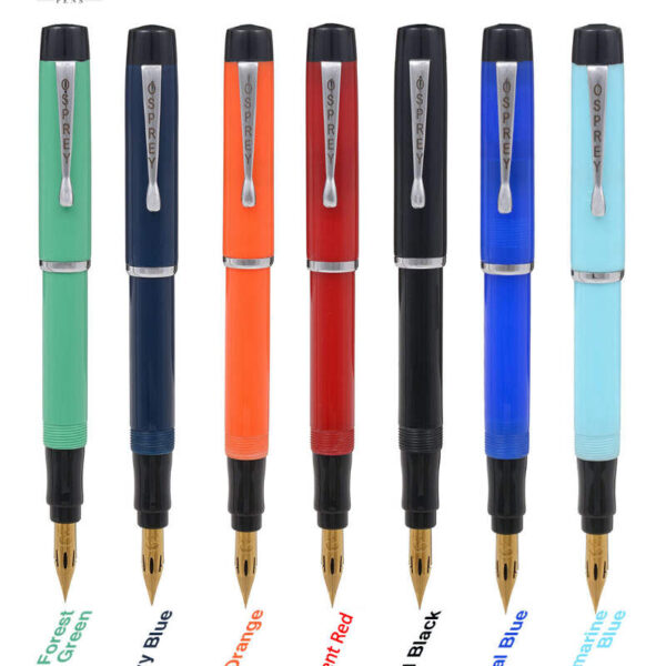 Scholar Navy Blue Fountain Pen Steel Trim with Zebra G Nib by Osprey Pens®