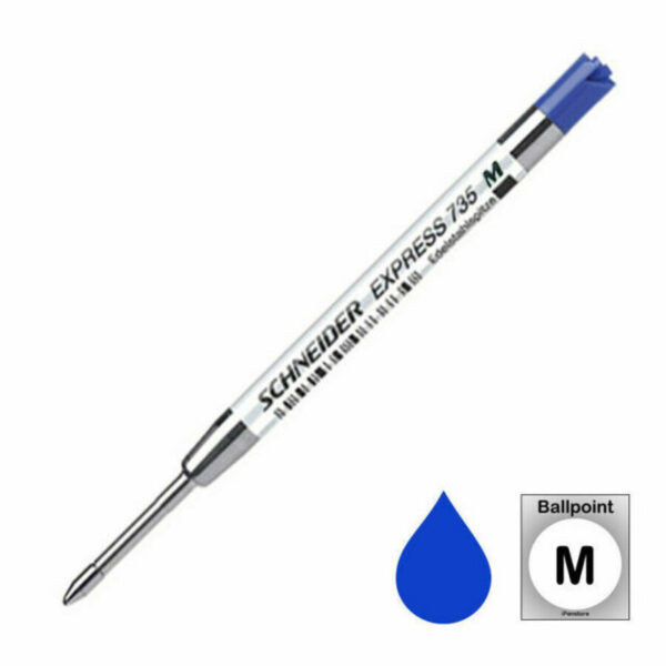 Schneider® Express 735 Blue Medium Ballpoint Pen Ink Refills [fits Parker®]-6pk