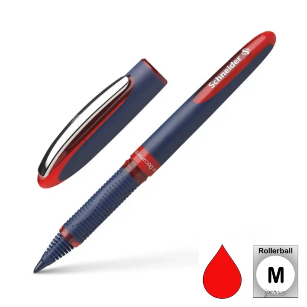 Schneider® ONE Business Red Ink Rollerball Pen [0.6 mm line] TWO PACK