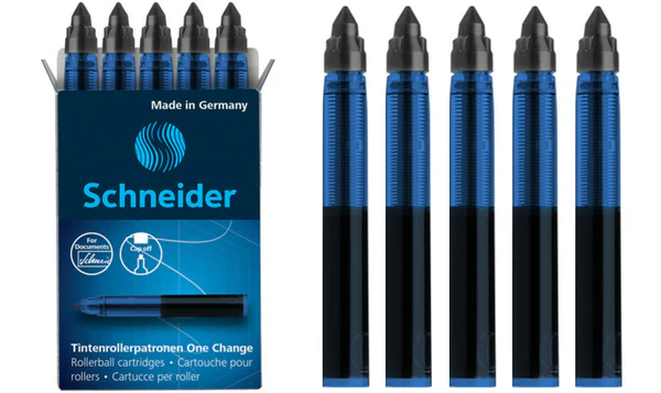 Schneider® One Change Black Cartridge Rollerball Refill 854 [0.6 mm] Two Packs of 5