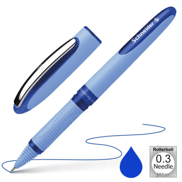 Schneider® ONE Hybrid Blue N 0.3 mm Disposable Rollerball Pen-2pk