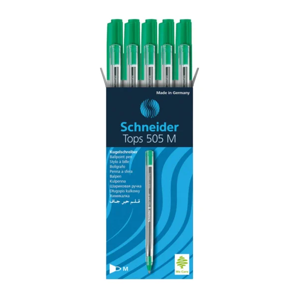 Schneider® TOPS 505 Green Ink Ballpoint Pens-box of 10
