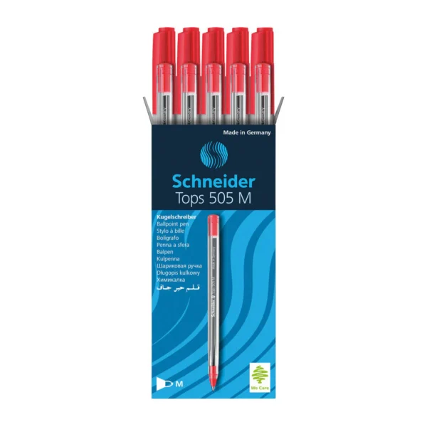 Schneider® TOPS 505 Red Ink Ballpoint Pens-box of 10