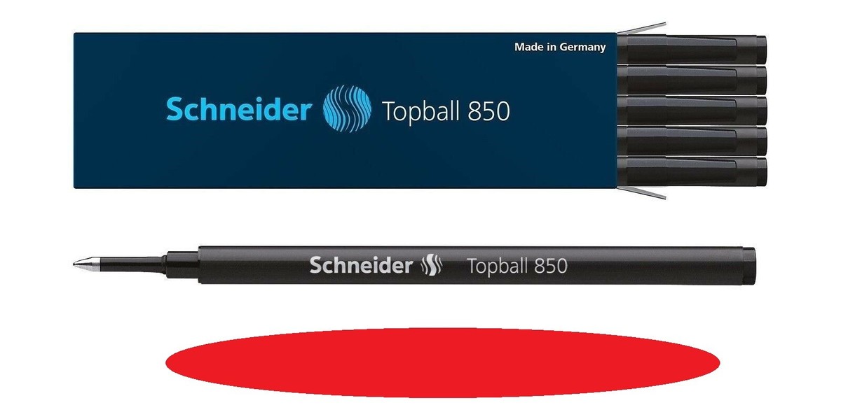 Schneider® Topball 850 Red Rollerball Refills 0.5 mm-box of 10