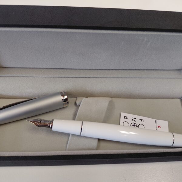 Classic Metal White Fountain Pen by Cleo Skribent®-Medium stainless steel nib