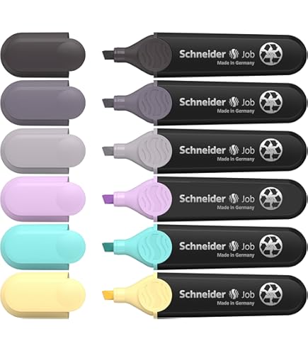 Job Gray Highlighter Assorted Wallet-6 pieces by Schneider