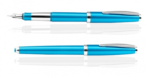 Colour Classic Blue Converter Fountain Pen by Cleo Skribent®-Medium Nib