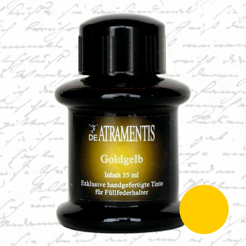 Gold Yellow Premium Handmade Fountain Pen Bottled Ink-45ml by De Atramentis®