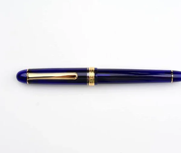 Platinum® #3776 Century Blue Gold Trim Fountain Pen with 14kt gold Medium Nib PNB-10000 #51