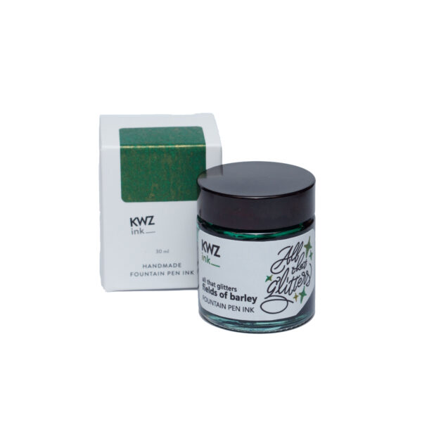 Fields of Barley Fountain Pen 30 mL Bottled Ink by KWZ Ink.."All That Glitters"...safe for fountain pens!