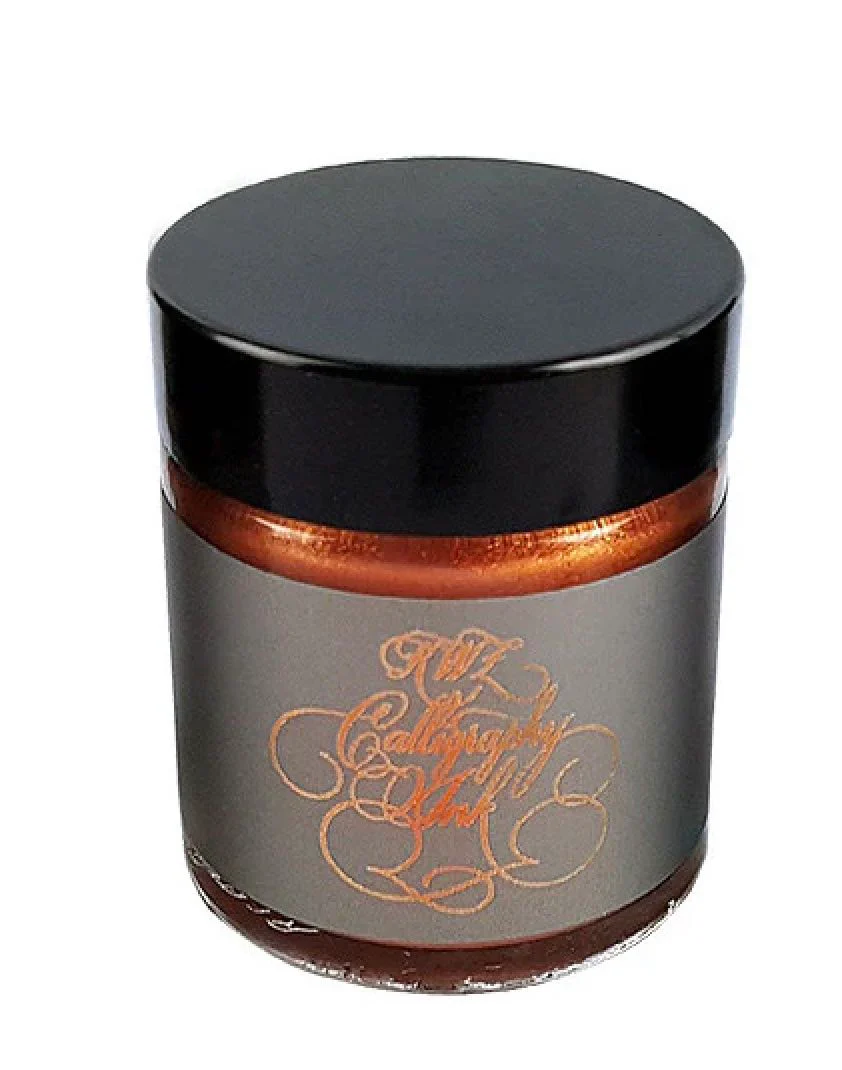 Copper Red Calligraphy Ink from KWZ Ink for use in DIP PENS 25 ml glass bottle