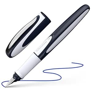 Schneider® Ray Dark Blue/Light Grey Fountain Pen [medium stainless steel nib]-free box of cartridges included