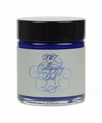 Blue Calligraphy Ink from KWZ Ink for use in DIP PENS 25 ml glass bottle