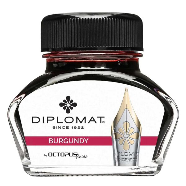 Diplomat®Burgundy Fountain Pen Bottle Inks 30 ml [Octopus]