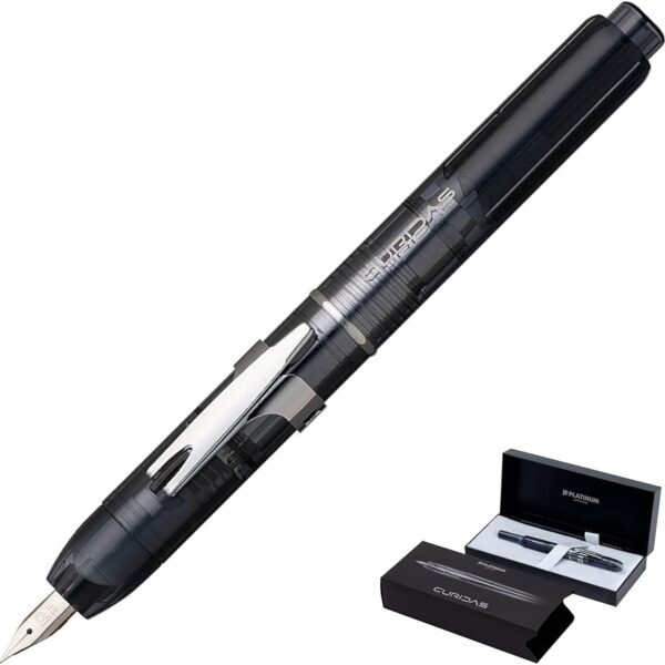 Platinum® Curidas Graphite Smoke Retractable Fountain Pen-Medium Nib